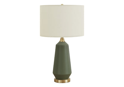 Green Geometric Table Lamp w/ Shade