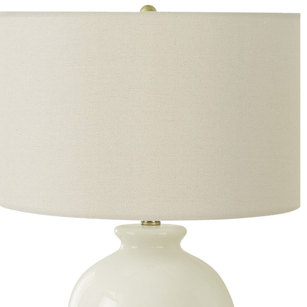 Gold & Ivory Urn Table Lamp w/ Shade