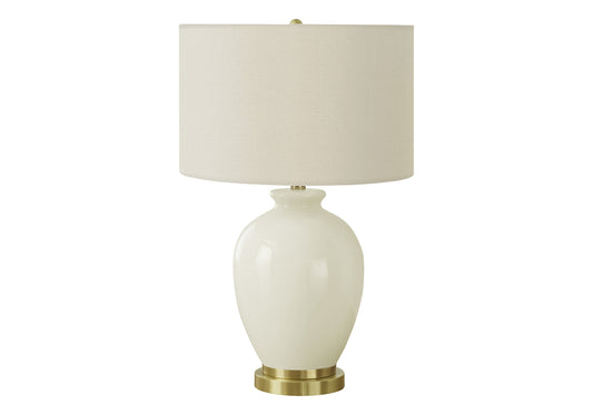 Gold & Ivory Urn Table Lamp w/ Shade