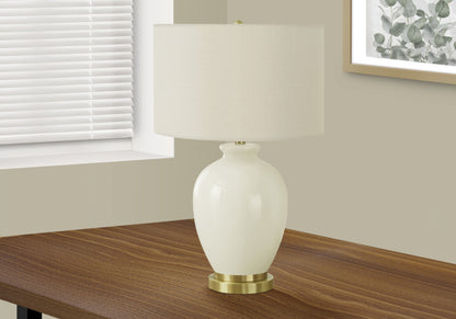 Gold & Ivory Urn Table Lamp w/ Shade