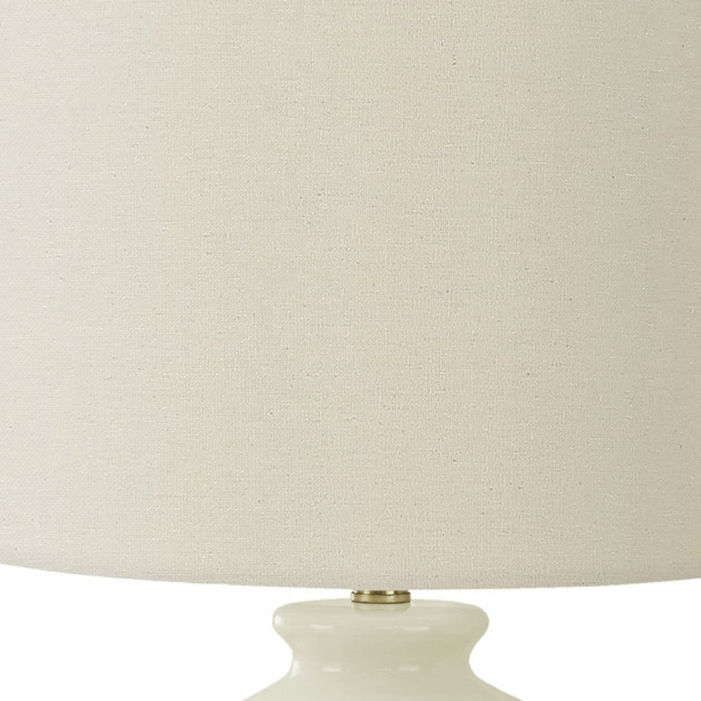 Gold & Ivory Urn Table Lamp w/ Shade