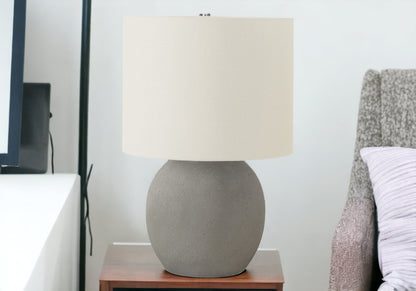 Gray Concrete Table Lamp w/ Shade