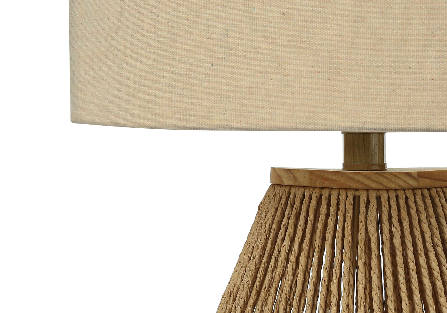 Brown Rattan Geometric Table Lamp w/ Shade