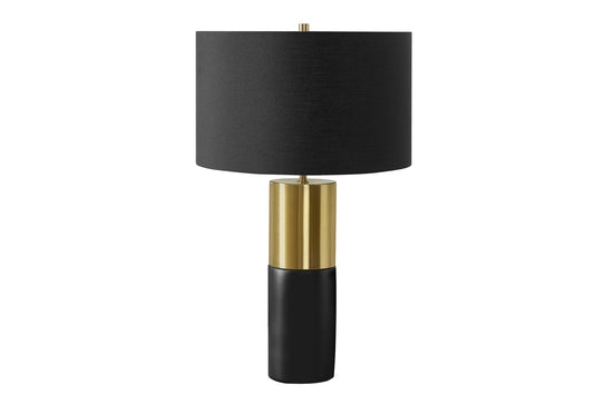 Black & Gold Concrete Table Lamp w/ Shade