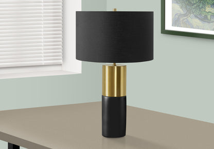 Black & Gold Concrete Table Lamp w/ Shade
