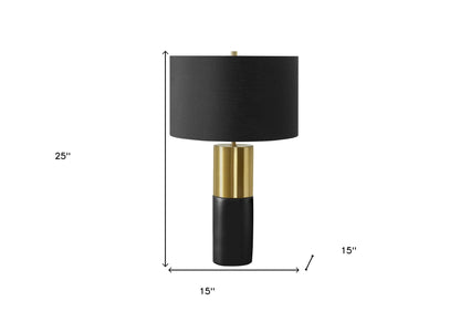 Black & Gold Concrete Table Lamp w/ Shade