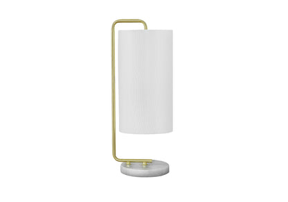 Gold & White Marble Table Lamp w/ Shade