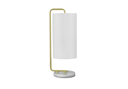 Gold & White Marble Table Lamp w/ Shade