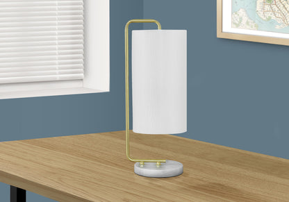 Gold & White Marble Table Lamp w/ Shade