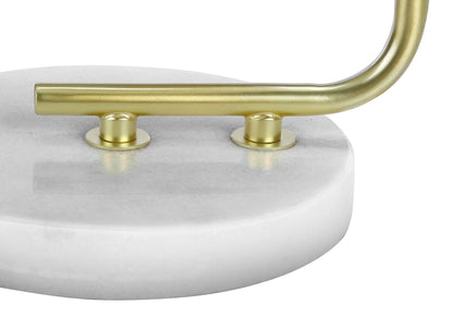 Gold & White Marble Table Lamp w/ Shade