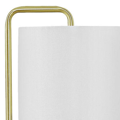 Gold & White Marble Table Lamp w/ Shade