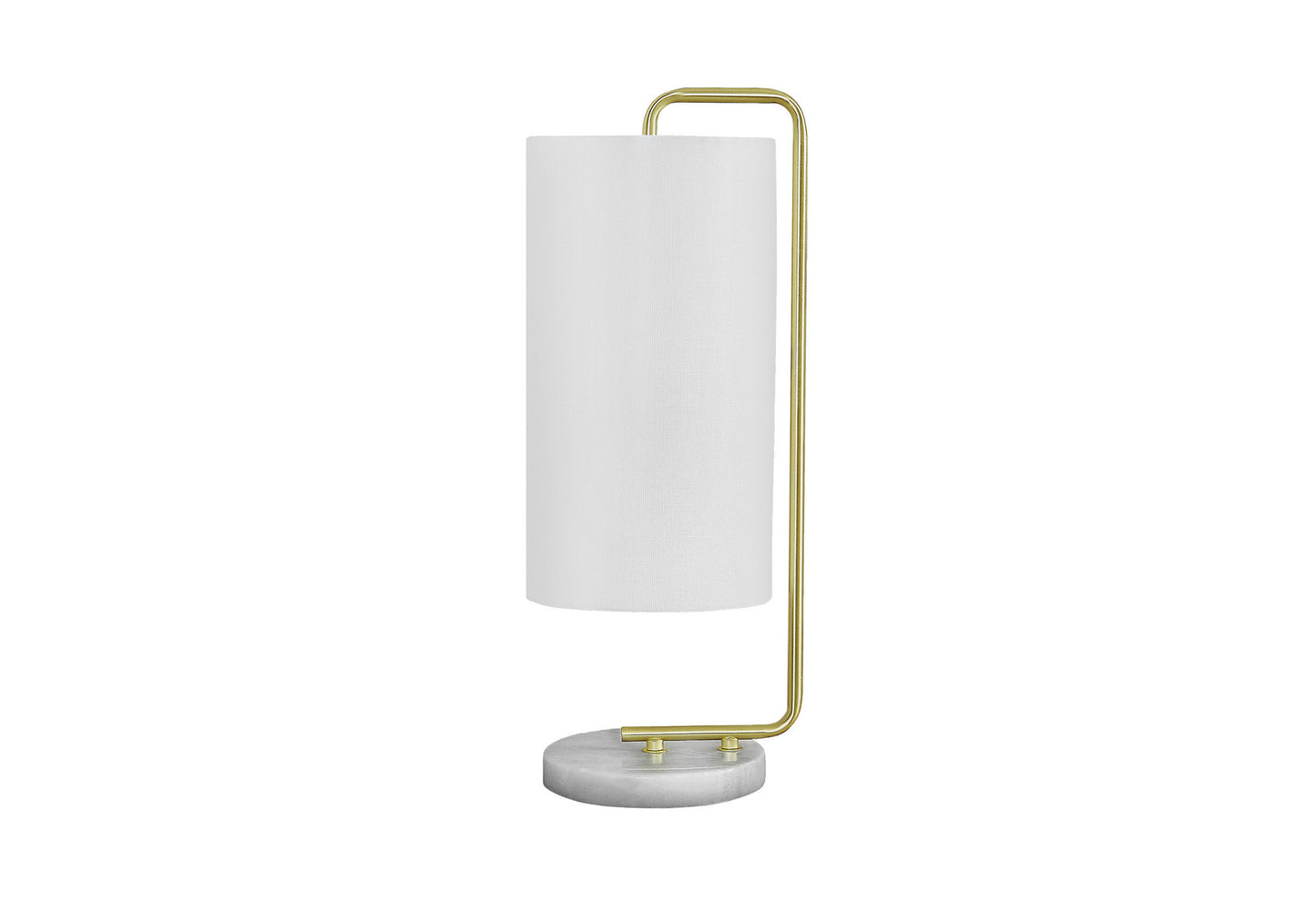 Gold & White Marble Table Lamp w/ Shade