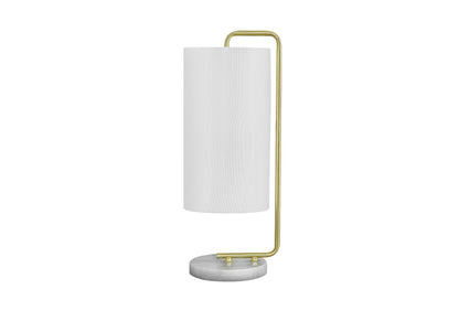 Gold & White Marble Table Lamp w/ Shade