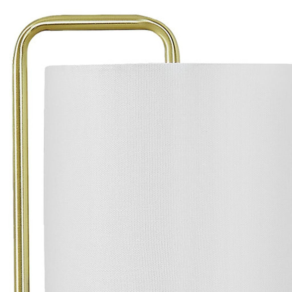Gold & White Marble Table Lamp w/ Shade