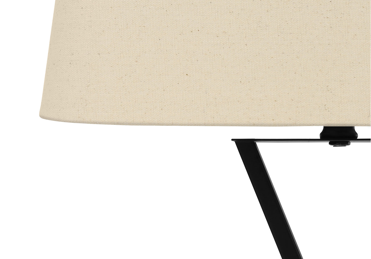 Black Geometric Table Lamp w/ Beige Shade