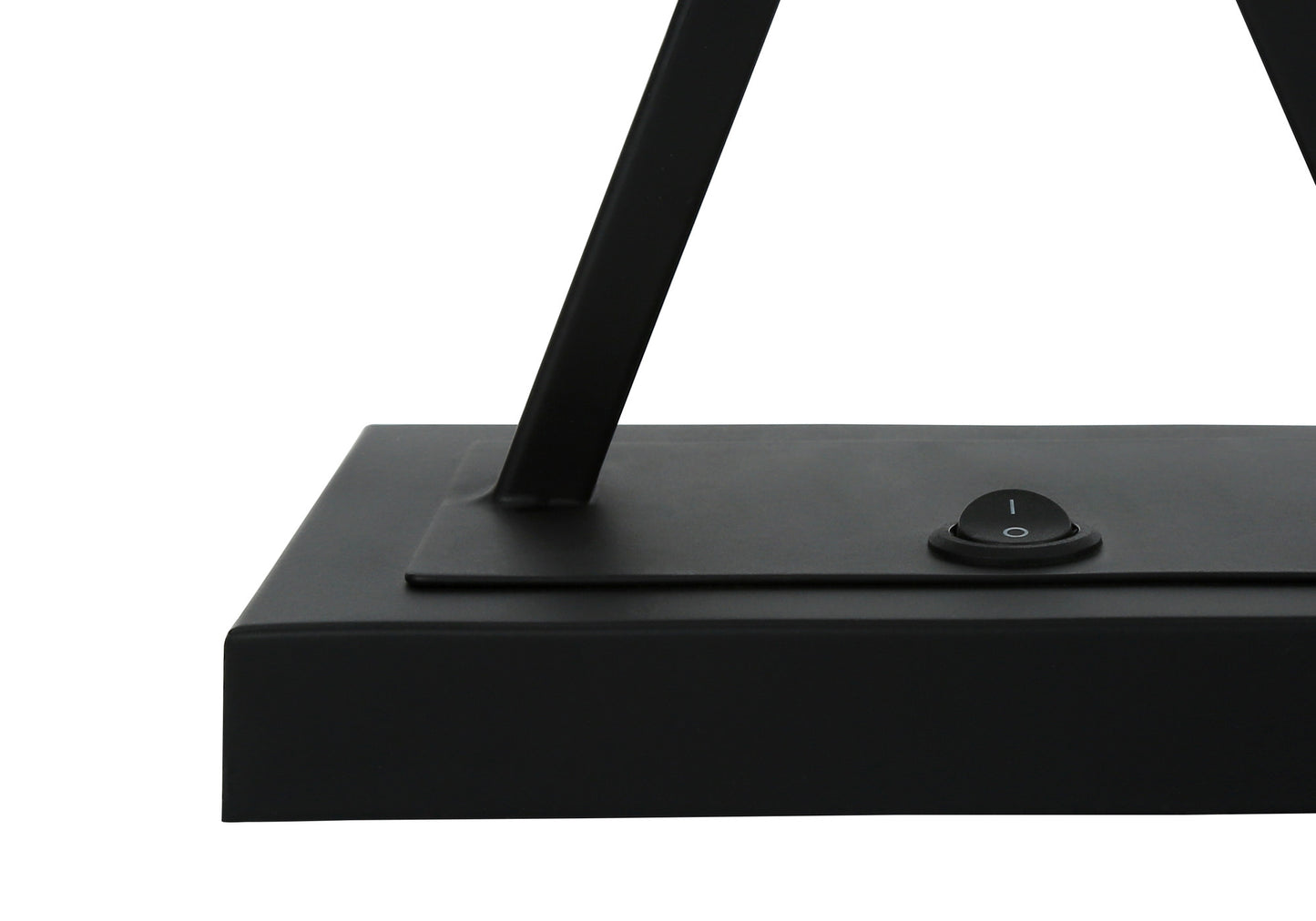 Black Geometric Table Lamp w/ Beige Shade