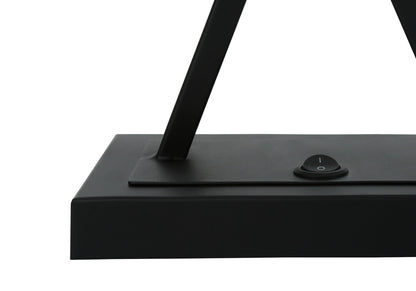 Black Geometric Table Lamp w/ Beige Shade