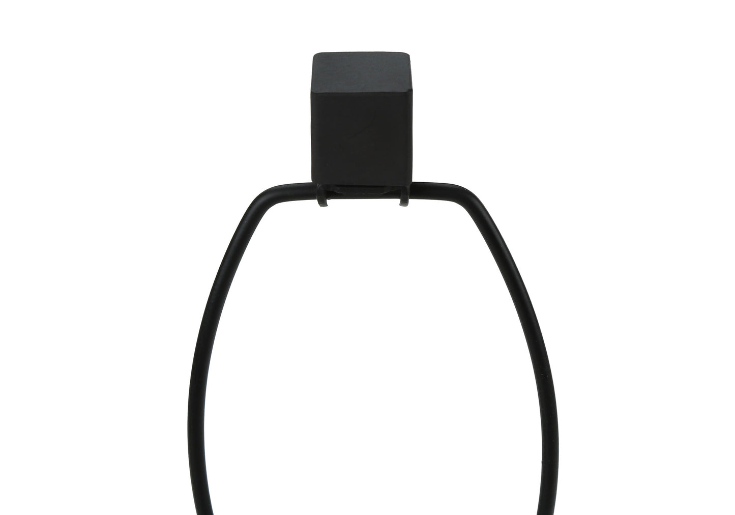 Black Geometric Table Lamp w/ Beige Shade