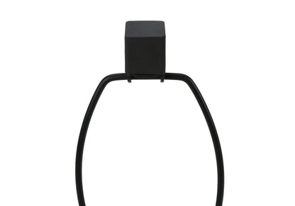 Black Geometric Table Lamp w/ Beige Shade