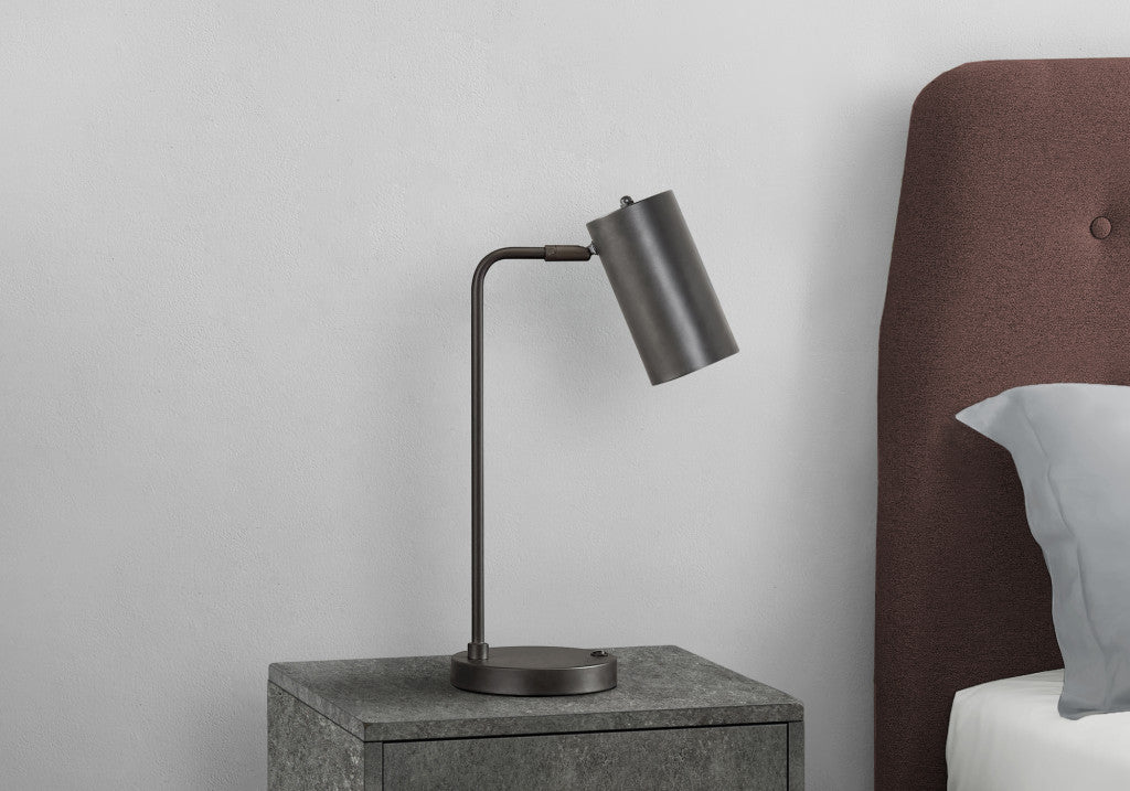 Gray Table Lamp w/ Gray Shade