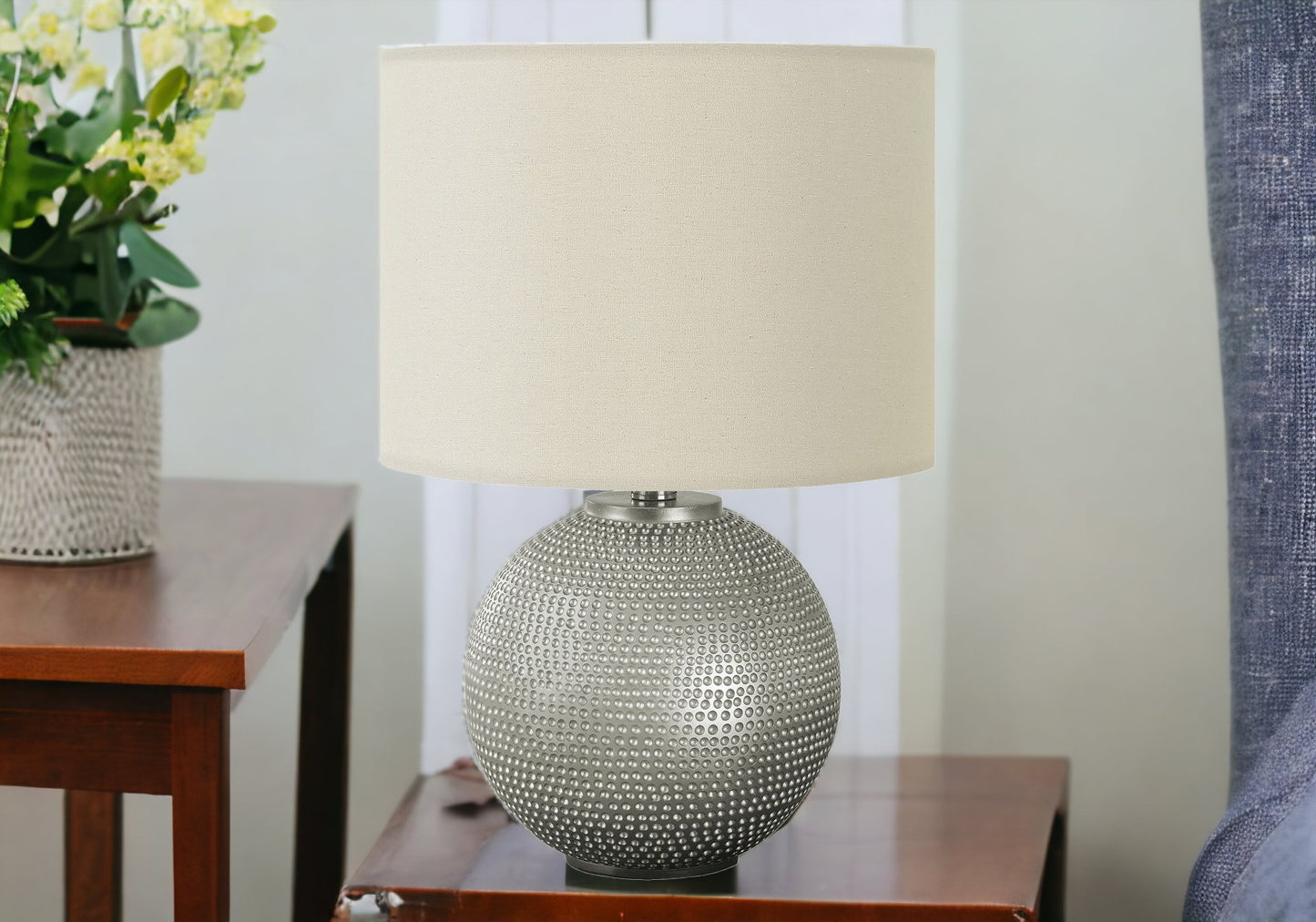 Gray Table Lamp w/ Shade