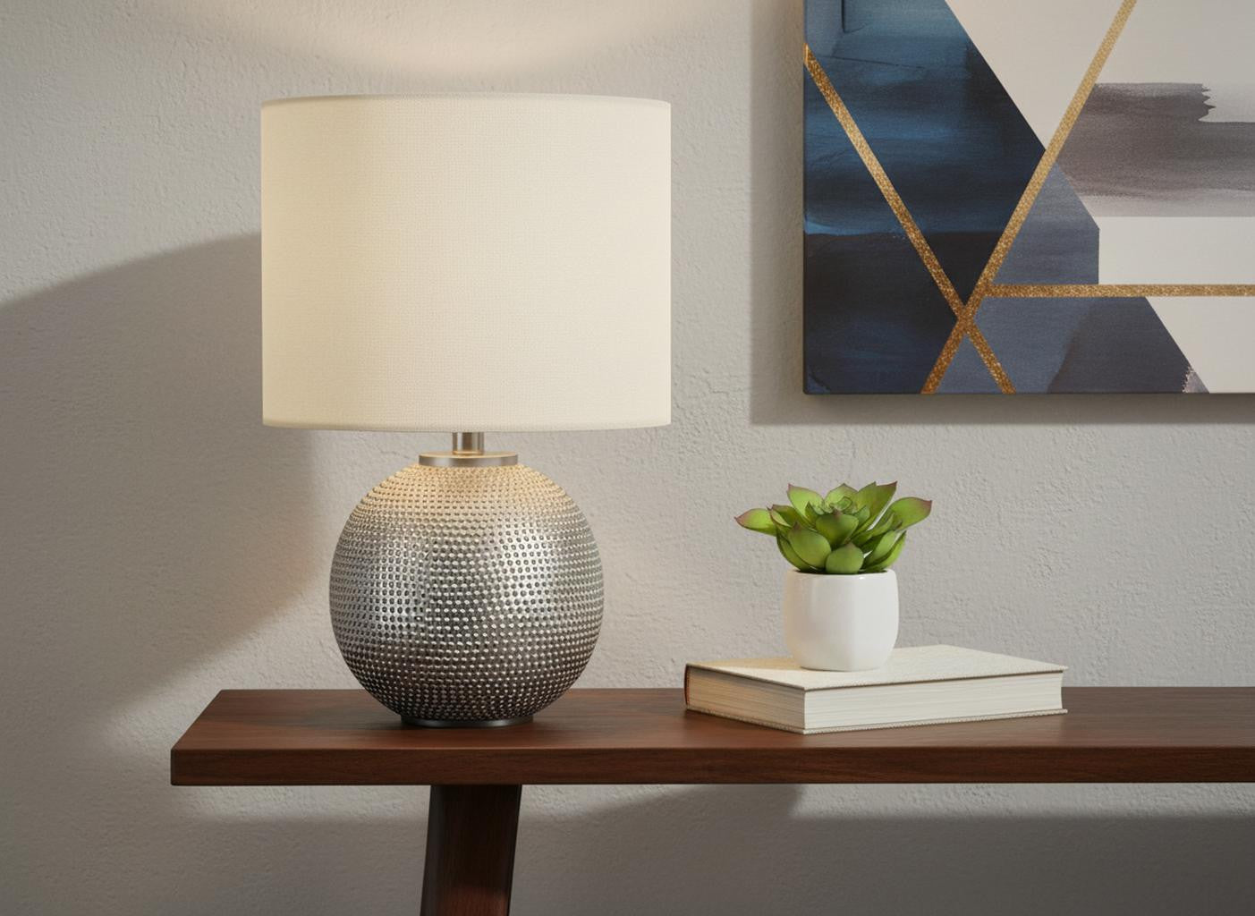 Gray Table Lamp w/ Shade