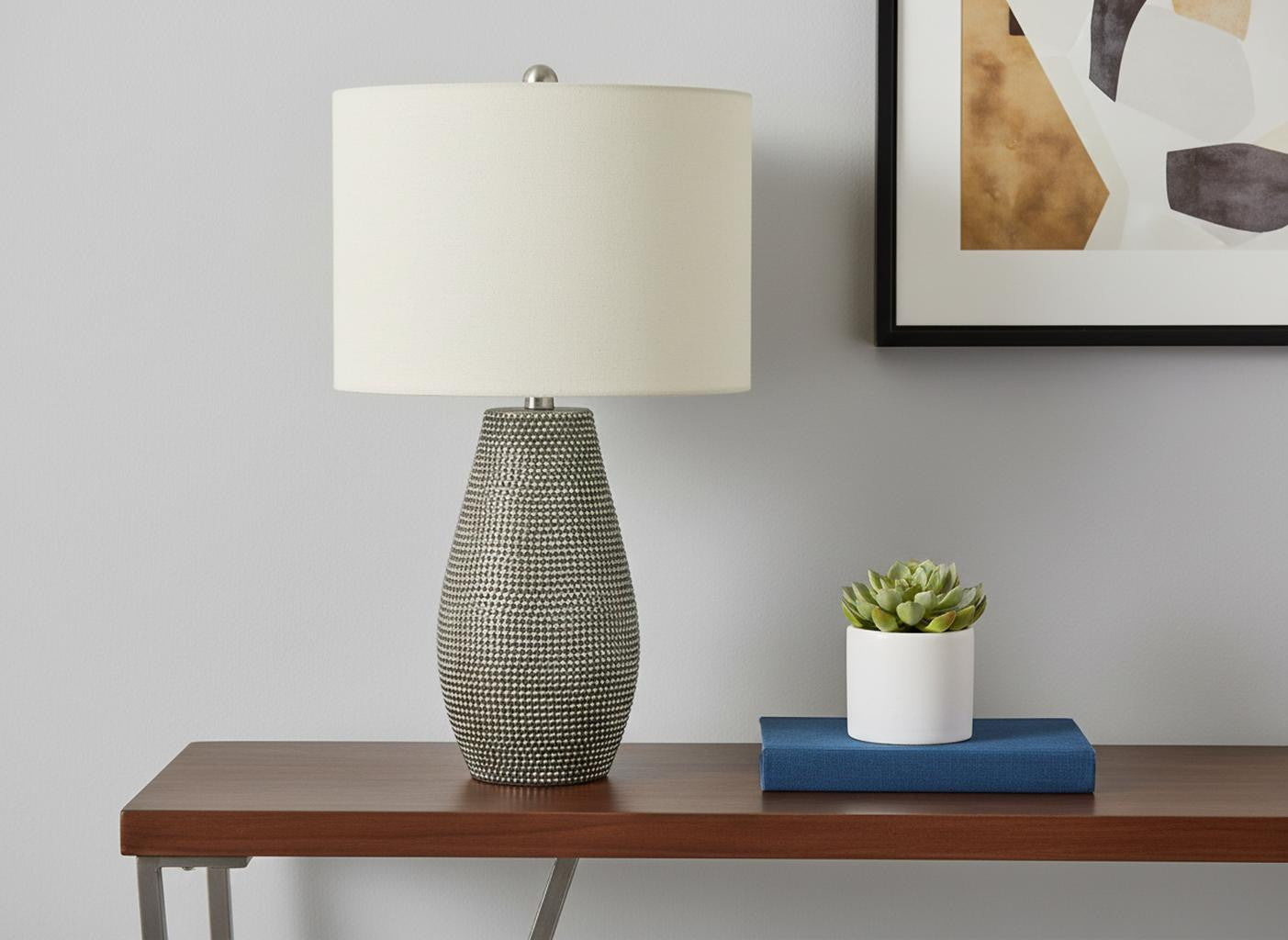 Gray Table Lamp w/ Shade