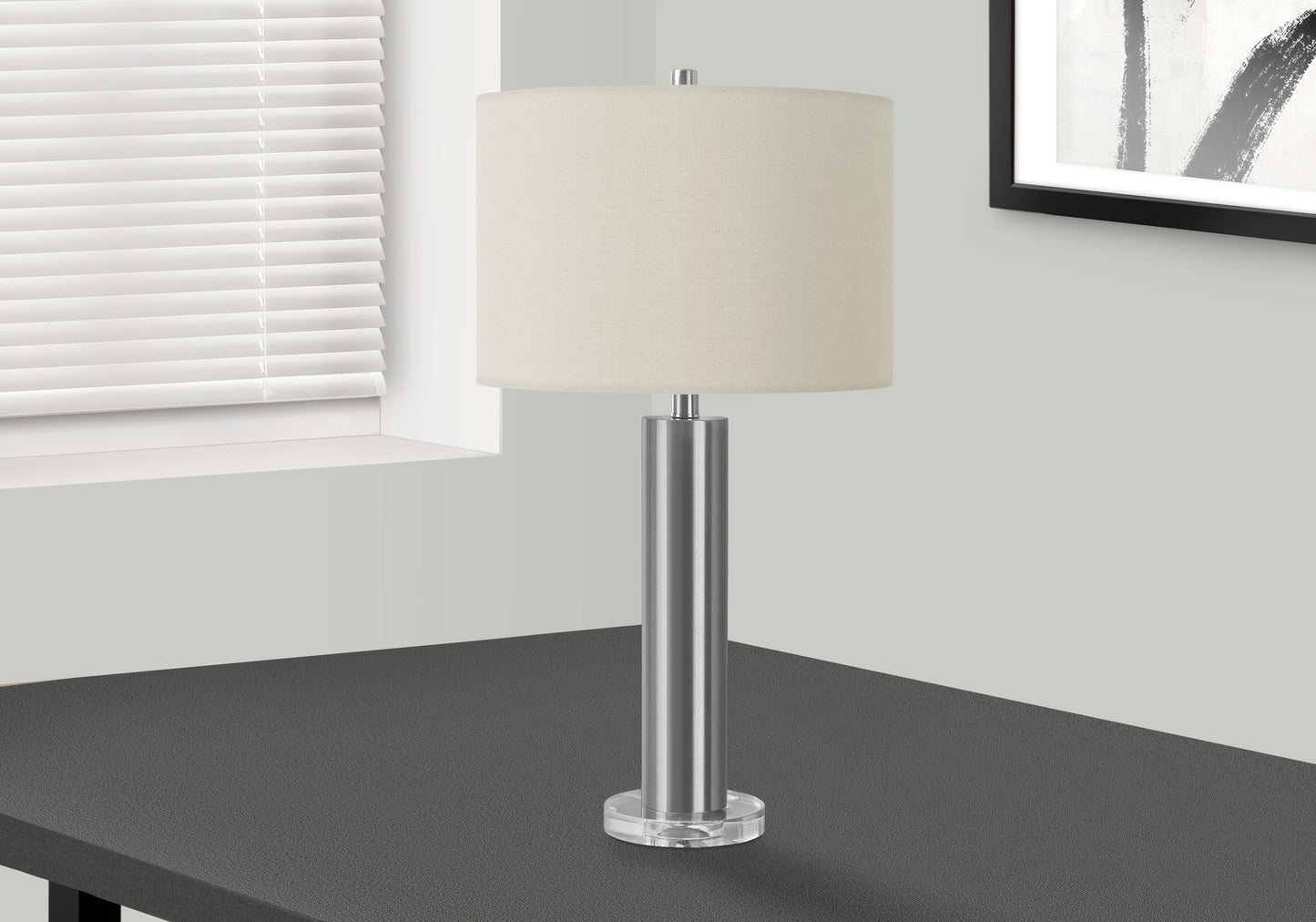 Silver Acrylic Table Lamp w/ Shade