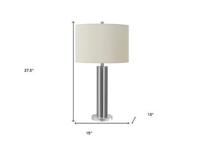 Silver Acrylic Table Lamp w/ Shade