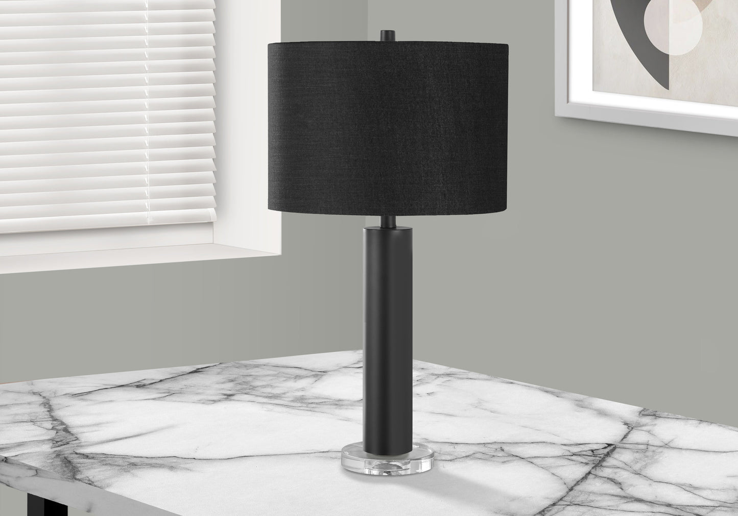Black & Acrylic Table Lamp w/ Shade