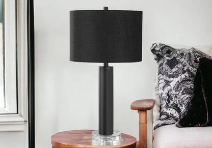 Black & Acrylic Table Lamp w/ Shade