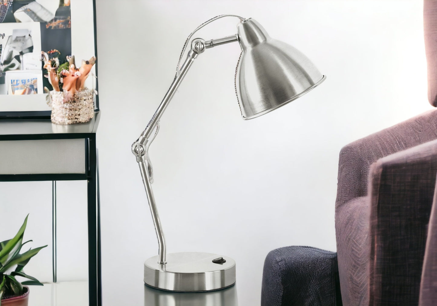Nickel Table Lamp w/ Shade