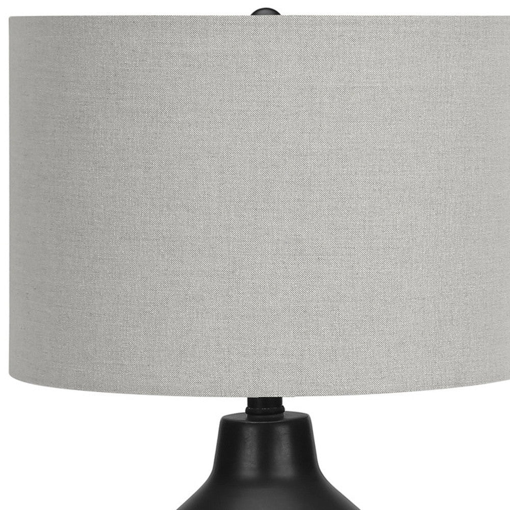 Black Concrete Urn Table Lamp w/ Shade