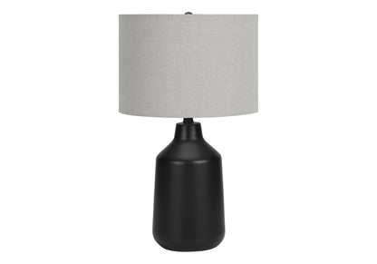 Black Concrete Urn Table Lamp w/ Shade