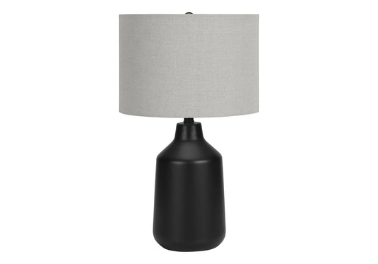 Black Concrete Urn Table Lamp w/ Shade