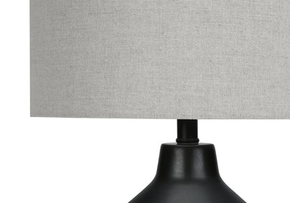 Black Concrete Urn Table Lamp w/ Shade