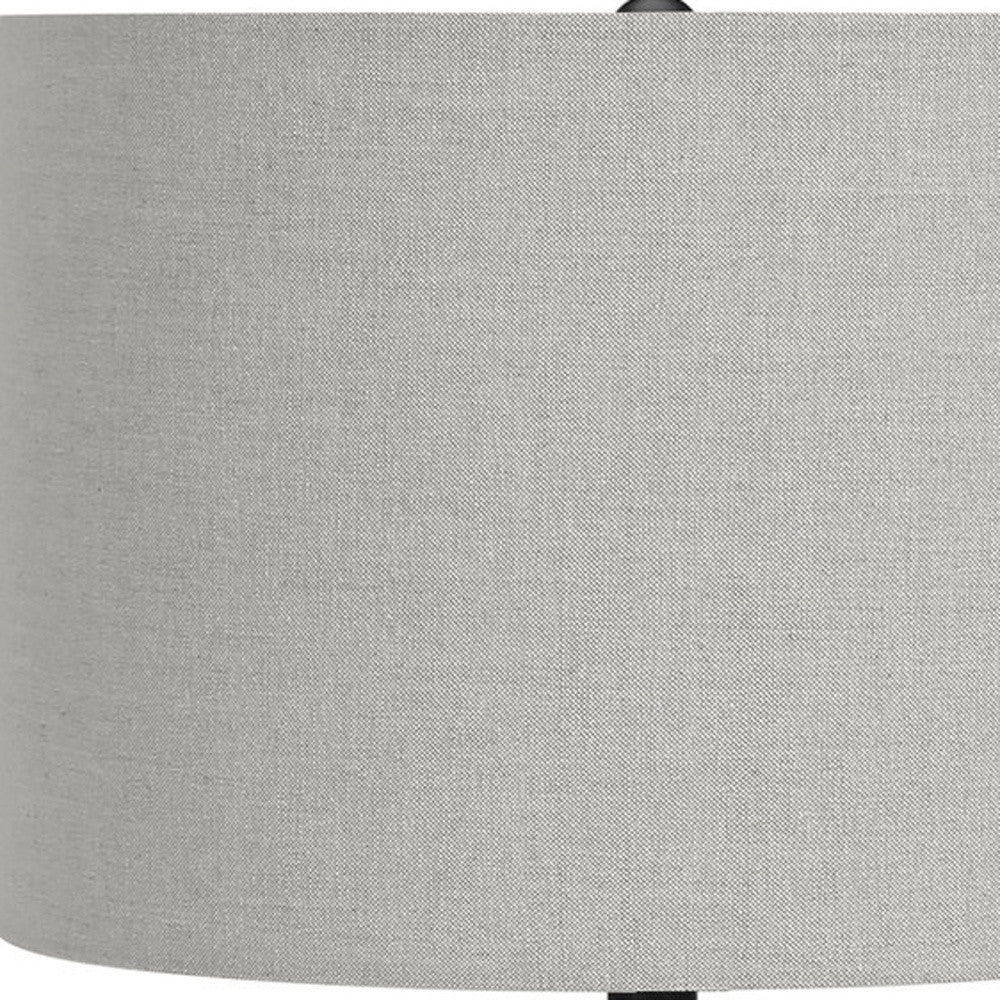 Black Concrete Urn Table Lamp w/ Shade