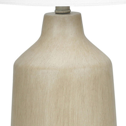 Beige Concrete Urn Table Lamp w/ Shade