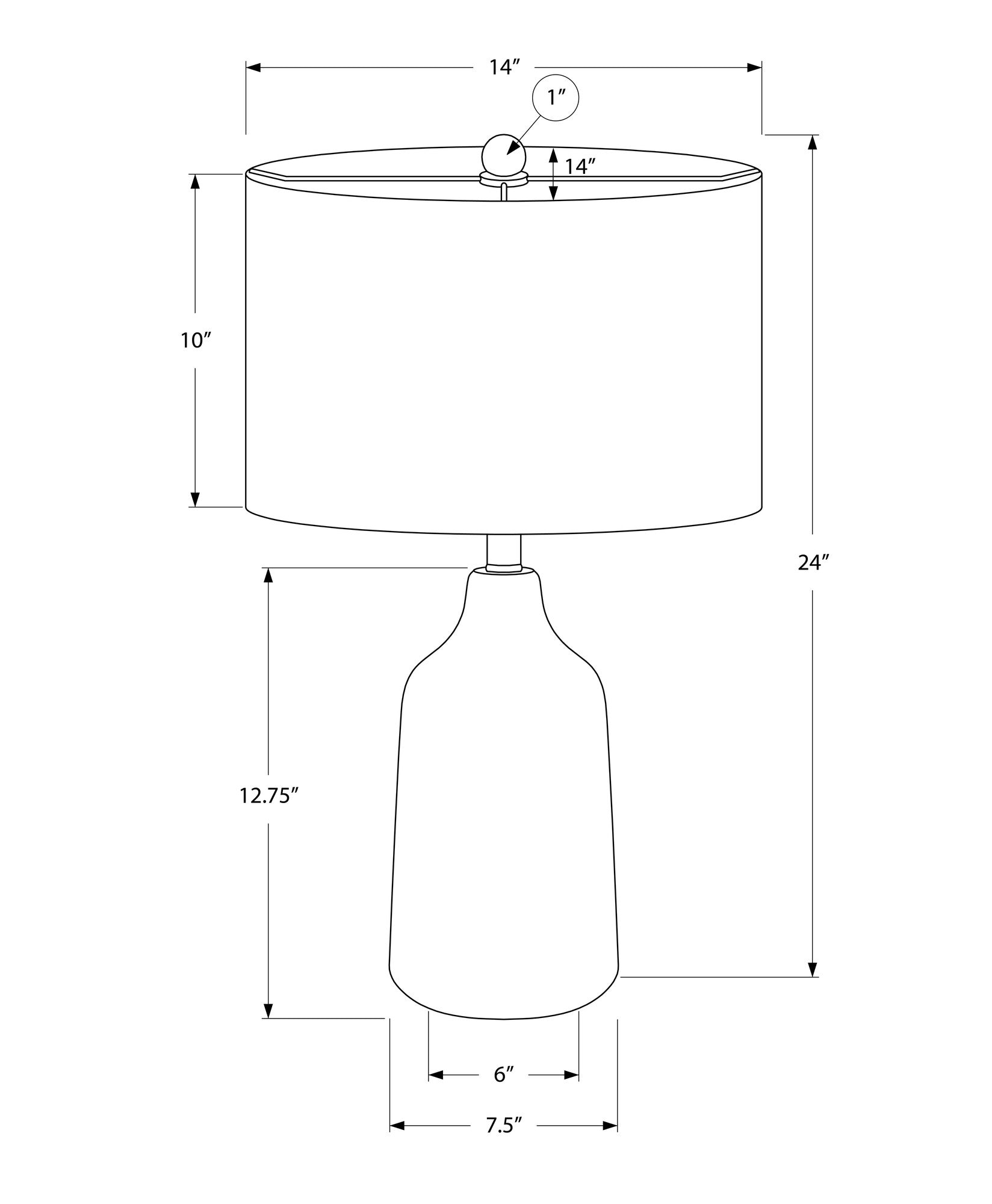 Beige Concrete Urn Table Lamp w/ Shade