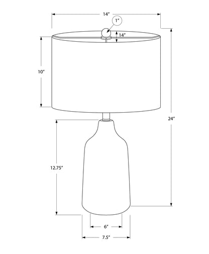 Beige Concrete Urn Table Lamp w/ Shade
