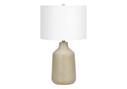 Beige Concrete Urn Table Lamp w/ Shade