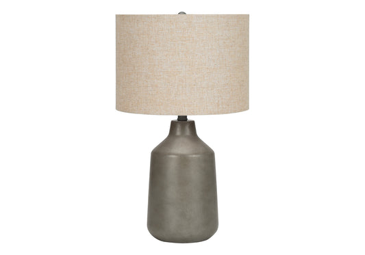 Gray Concrete Urn Table Lamp w/ Shade