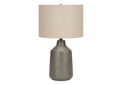 Gray Concrete Urn Table Lamp w/ Shade