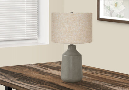 Gray Concrete Urn Table Lamp w/ Shade