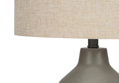 Gray Concrete Urn Table Lamp w/ Shade