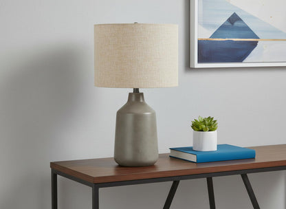 Gray Concrete Urn Table Lamp w/ Shade