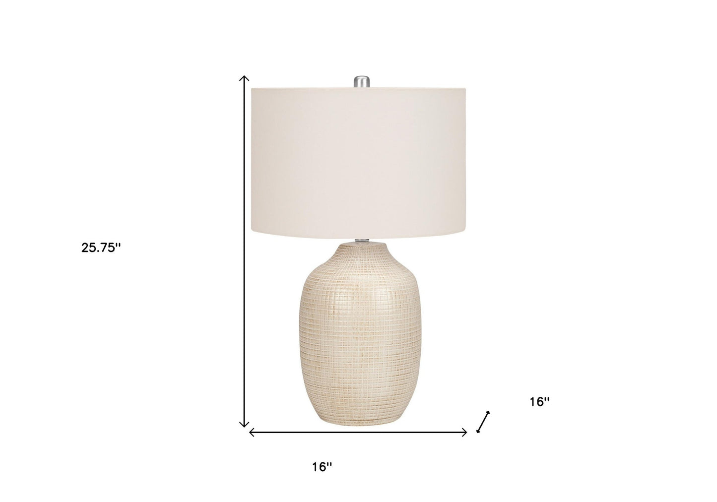 Cream Urn Table Lamp w/ Shade