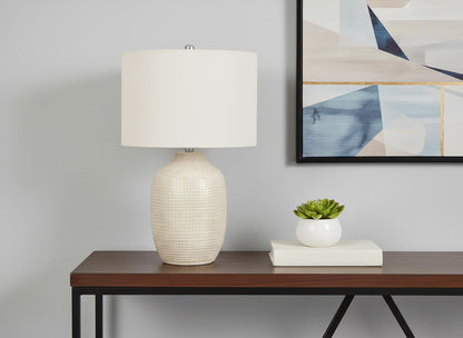 Cream Urn Table Lamp w/ Shade