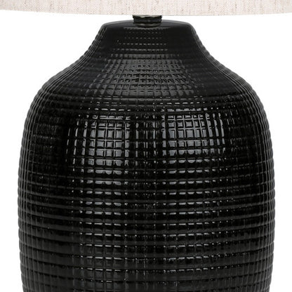 Black Urn Table Lamp w/ Shade