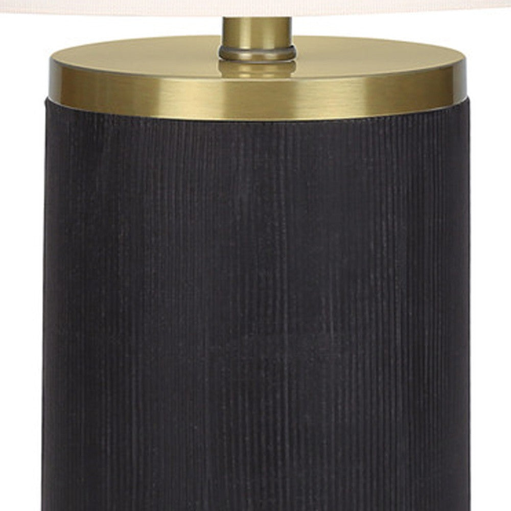 Black & Gold Concrete Table Lamp w/ Shade